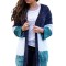 P704-100 Cardigan in trei culori cu maneci lungi