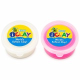 Cumpara ieftin Set pentru modelaj si creativitate, plastiline alb fosforescent si roz neon, 2 x 18 g