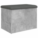 Banca de depozitare, gri beton, 62x42x45 cm, lemn prelucrat