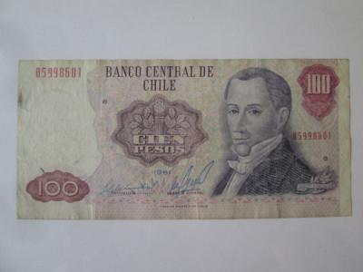 Chile 100 Pesos 1981 foto