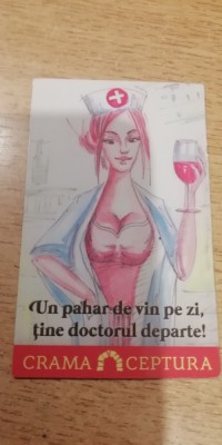 M3 C3 - Magnet frigider - Tematica reclama - vin - Crama Ceptura - Caricatura! foto