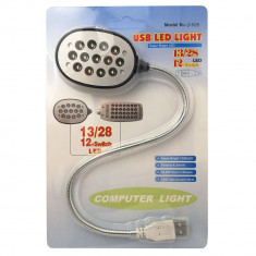 Lampa cu LED, USB, cu brat flexibil, 13 LED-uri - 114642 foto