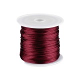 Snur satinat pentru tehnica kumihimo, 27 m, diametru 1 mm, Bordo