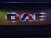 Sigla Capota Cromata DAF Iluminata LED ALB - Emblema Auto Exterior Cromat, Decupaj Laser, Prindere Prezoane