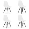Set 4 scaune stil scandinav, Artool, Osaka, PP, lemn, alb si negru, 46x54x81 cm