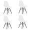 Set 4 scaune stil scandinav, Artool, Osaka, PP, lemn, alb si negru, 46x54x81 cm