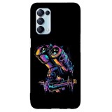 Husa compatibila cu Oppo Reno 4 5G model The last robot walle-e, Silicon, TPU, Viceversa, Transparent, Carcasa