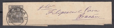 ROMANIA1893 REGELE CAROL I A III-a EMISIUNE DE BENZI PENTRU ZIARE STAMPILATA foto