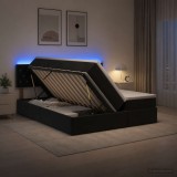 Cumpara ieftin Pat cu LED si saltea Negru 200 x 200 cm Catifea