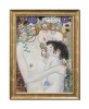 Tablou pictat manual inramat, Dragoste materna, 45x35cm ulei pe panza, reproducere Gustav Klimt