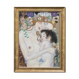 Tablou pictat manual inramat, Dragoste materna, 45x35cm ulei pe panza, reproducere Gustav Klimt