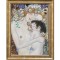 Tablou pictat manual inramat, Dragoste materna, 45x35cm ulei pe panza, reproducere Gustav Klimt
