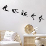 Cumpara ieftin Accesoriu decorativ de perete metalic Swallows Negru 18x19 cm