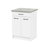 Practică 60 dulap inferior 2 uși 1 sertar, alb-alb