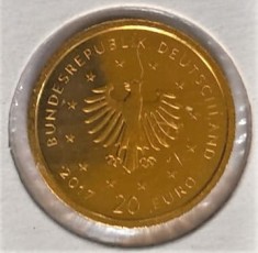 Moneda aur fin ,20 Euro 2017 Germania, Ocrotire Fauna foto