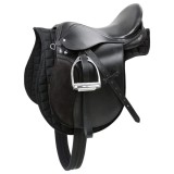 Șa Piele Cai Haflinger Kerbl, Negru, 17.5&quot;, 34.5 cm - Set Complet Șa, Etrieri, Chingă