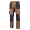 Pantaloni elastici slim-fit Lahti Pro, marimea L, 176 cm, bumbac/elastan, poliester 600D, 13 buzunare, benzi reflectorizante, Maro/Negru