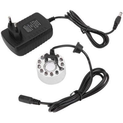 Masina de ceata pentru fantana, plastic, 12 LED, 46 x 38 mm, 24 W, argintiu foto