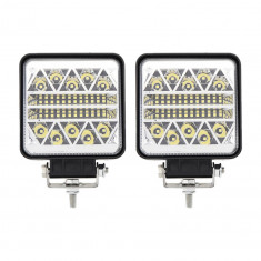 Set 2 x Proiectoare auto, Patrate, 102W per proiector, 30mm, 34 Led-uri