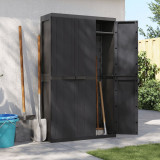 VidaXL Dulap depozitare de exterior, negru, 97x37x165 cm, PP