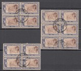 ROMANIA 1907 LP 65 OBOLUL EMISIUNE DE BINEFACERE VALOAREA 15 BANI LOT BLOCURI STAMPILATE