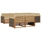 vidaXL Set de canapele de exterior cu pernă 7 pcs Natural și Bej 3383471