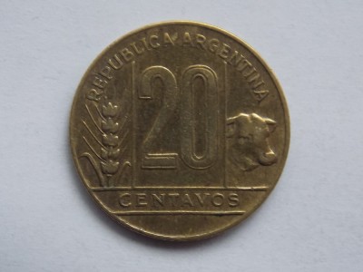 20 centavos 1950 Argentina foto