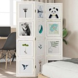 VidaXL Paravan cameră 3 panouri, alb, lemn masiv paulownia