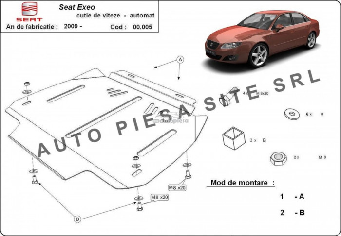 Scut metalic cutie viteze automata Seat Exeo fabricat incepand cu 2009 APS-00,005