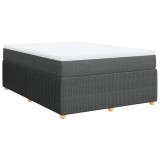 Cumpara ieftin Pat continental cu saltea, gri inchis, 160x200 cm, tesatura