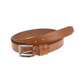 Curea barbati eleganta, cusuta, din piele naturala maro 3cm CLK100Mala CLK100M, ClK LEATHER