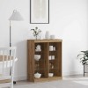 Bufet Stejar Artisan vidaXL cu LED, 41x37x100 cm, Maro, Comoda Living, Depozitare moderna
