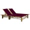 vidaXL Șezlong de 2 persoane, cu perne, bambus 3063954