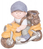 Decorațiuni MagicHome, Băiat pe motocicletă, ceramică, 38x20x36 cm