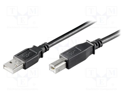 Cablu USB 2.0 A la B 1,8m negru Fire Goobay cu PVC foto