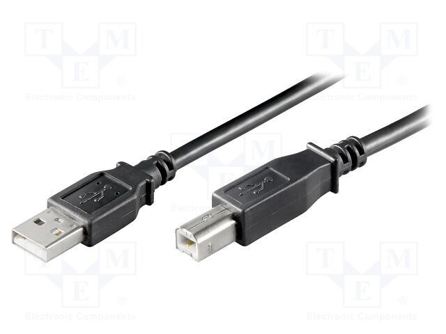 Cablu USB 2.0 A la B 1,8m negru Fire Goobay cu PVC