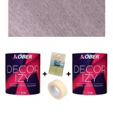 Cumpara ieftin Pachet 2x Vopsea decorativa interior Kober Decor Izy Maro Ars 0.9L + Pensula