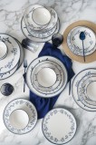 Keramika Set de vesela - Blue Bloom - 24 bucăți - 6 persoane - Stoneware