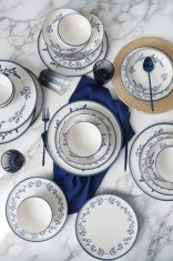 Keramika Set de vesela - Blue Bloom - 24 bucăți - 6 persoane - Stoneware foto