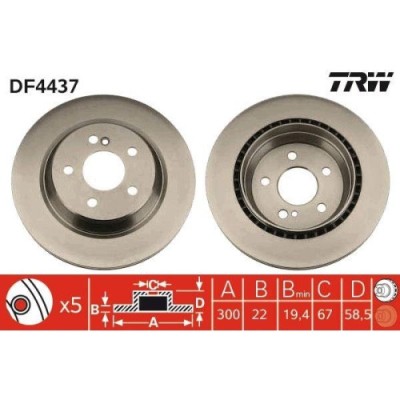 Set discuri frana Mercedes S-Class (W220), S-Class Coupe (C215), punte spate, 300, ventilat, TRW foto