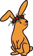 Sticker decorativ, Iepure, Portocaliu, 85 cm, 7307ST-1 foto