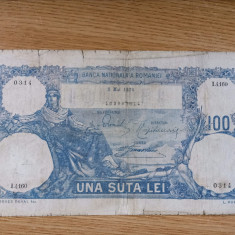 ROMANIA - 100 lei - 1924 . Data mai rara . Piesa de colectie .