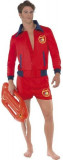 Costum Baywatch Lifeguard cu licență oficială roșie