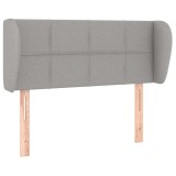 Cumpara ieftin Tablie de pat cu aripioare gri deschis 83x23x78/88 cm textil