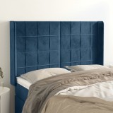 VidaXL Tăblie pat cu urechi albastru &icirc;nchis 147x16x118/128 cm catifea 3119632