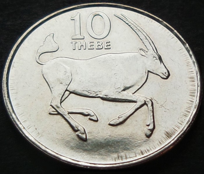 Moneda exotica 10 THEBE- BOTSWANA, anul 1991 *cod 1371