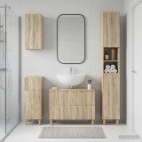 Cumpara ieftin Set de dulapuri pentru baie, 4 piese DELFT Stejar Sonoma