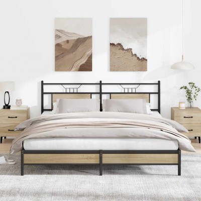 vidaXL Cadru de pat fără saltea Stejar Sonoma 183x213cm Lemn prelucrat 4106949 foto