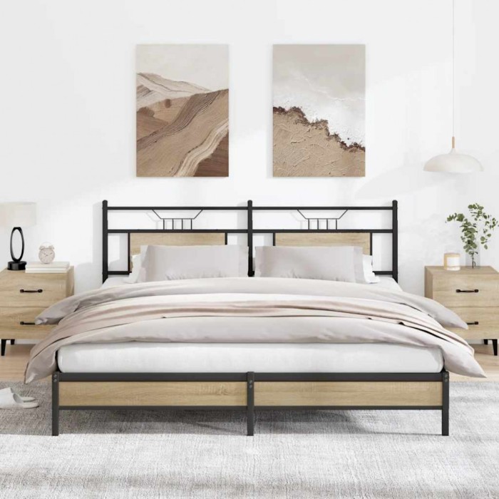 vidaXL Cadru de pat fără saltea Stejar Sonoma 183x213cm Lemn prelucrat 4106949
