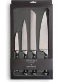 Set cutite de bucatarie Orient, Origin Series, 4 piese, din otel inoxidabil german X50 Ultra +, negru, Resigilat, Grad A